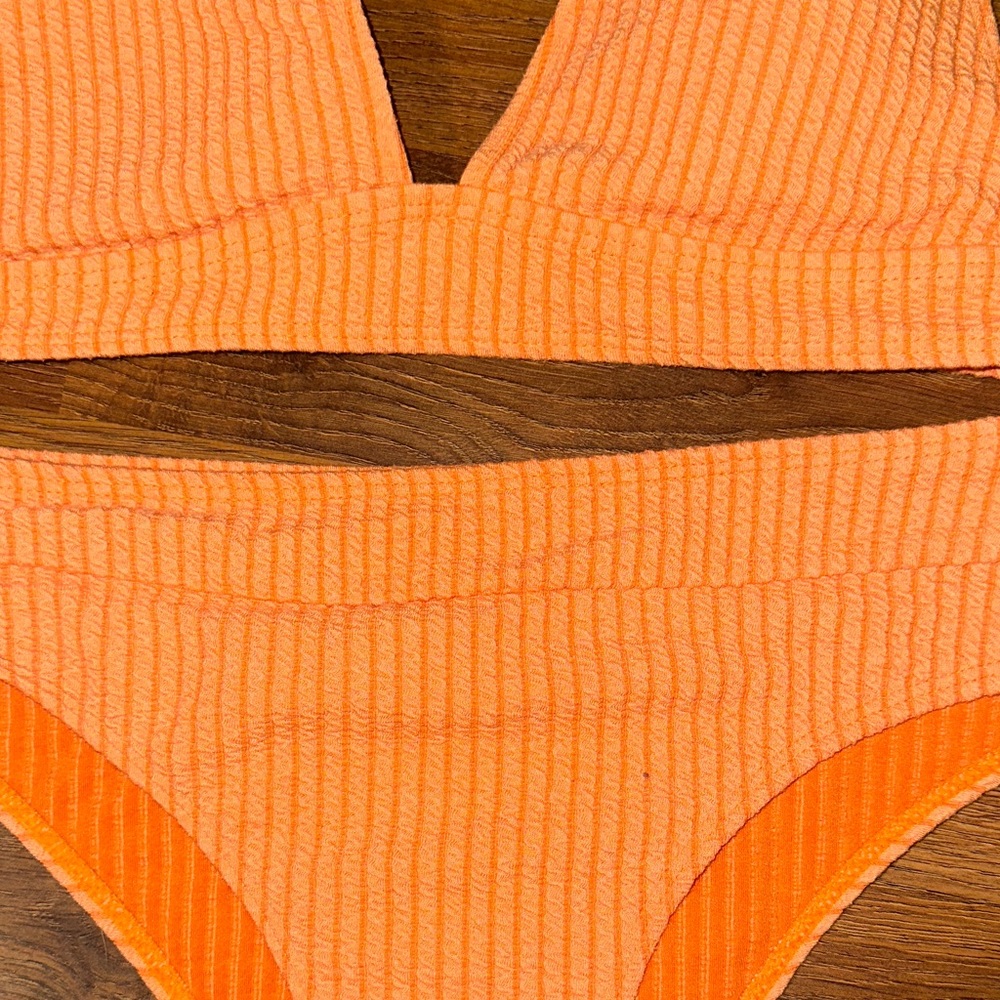 SHEIN Orange Ribbed Bikini Set - Picture 2 of 3